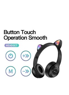 P47 Foldable Light-Up Headphones for Online Learning, Travel, and Mobile Phones, Supports 3.5mm Audio - Kids Headphones  - Image 2
