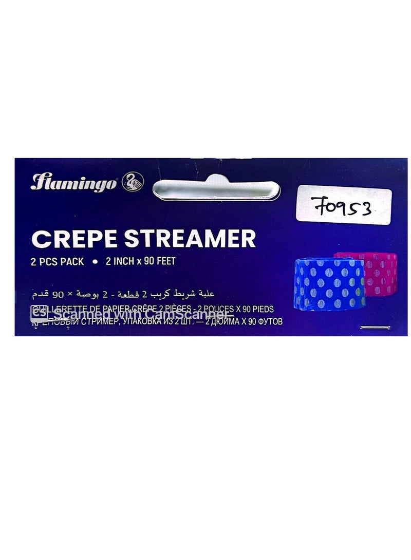 Flamingo Crepe Streamer Paper Roll 2Inch×90Feet Pack Of 2 Assorted Color - Image 4