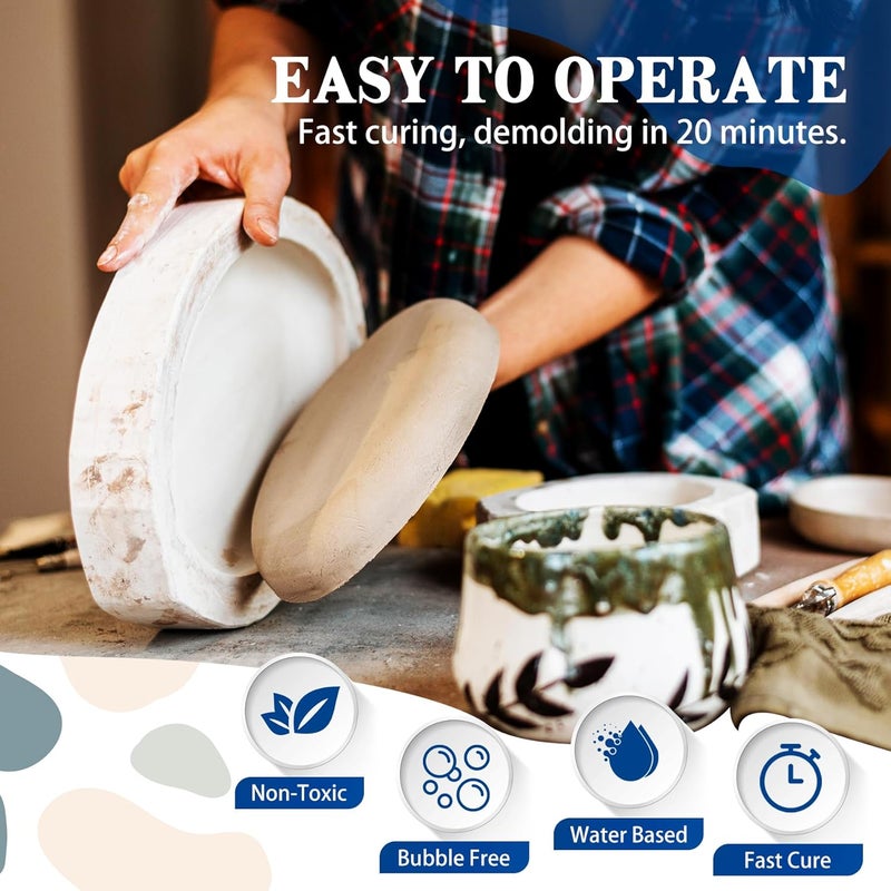 YumCraft مسحوق صب الراتنج 4500 جم / 10 رطل، مجموعة صب الراتنج الصديقة للبيئة للمبتدئين، معالج سريعًا وفك القالب خلال 20-30 دقيقة، مجموعة مسحوق صب الجبس المنشط بالماء للحرف اليدوية DIY، ذاتية التسوية وسهلة الخلط - Image 4