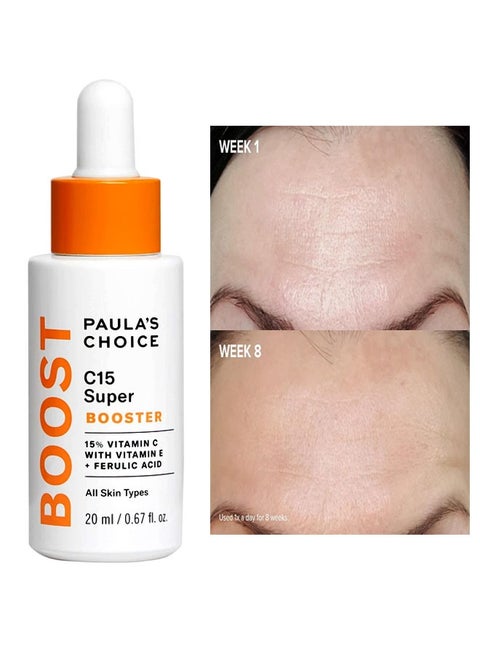Paula's Choice C15 Super Booster 15% Vitamin C With Vitamin E+Ferulic Acid 20ml Suitable For All Skin Types,Brightens a Dull Complexion and Fades Brown Spots,Improves Appearance of Fine Lines