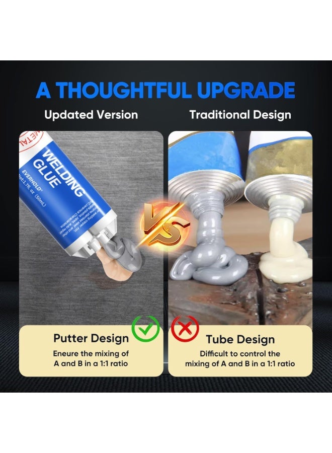 MJZ 50ml Metal Glue, Heavy Duty Epoxy Adhesive Welding Glue,Waterproof Liquid Weld & Filler,All temp range compatible for Weld Stainless Steel, Iron, Aluminum, Fiberglass, Plastic,Diverse requirement fit - Image 5