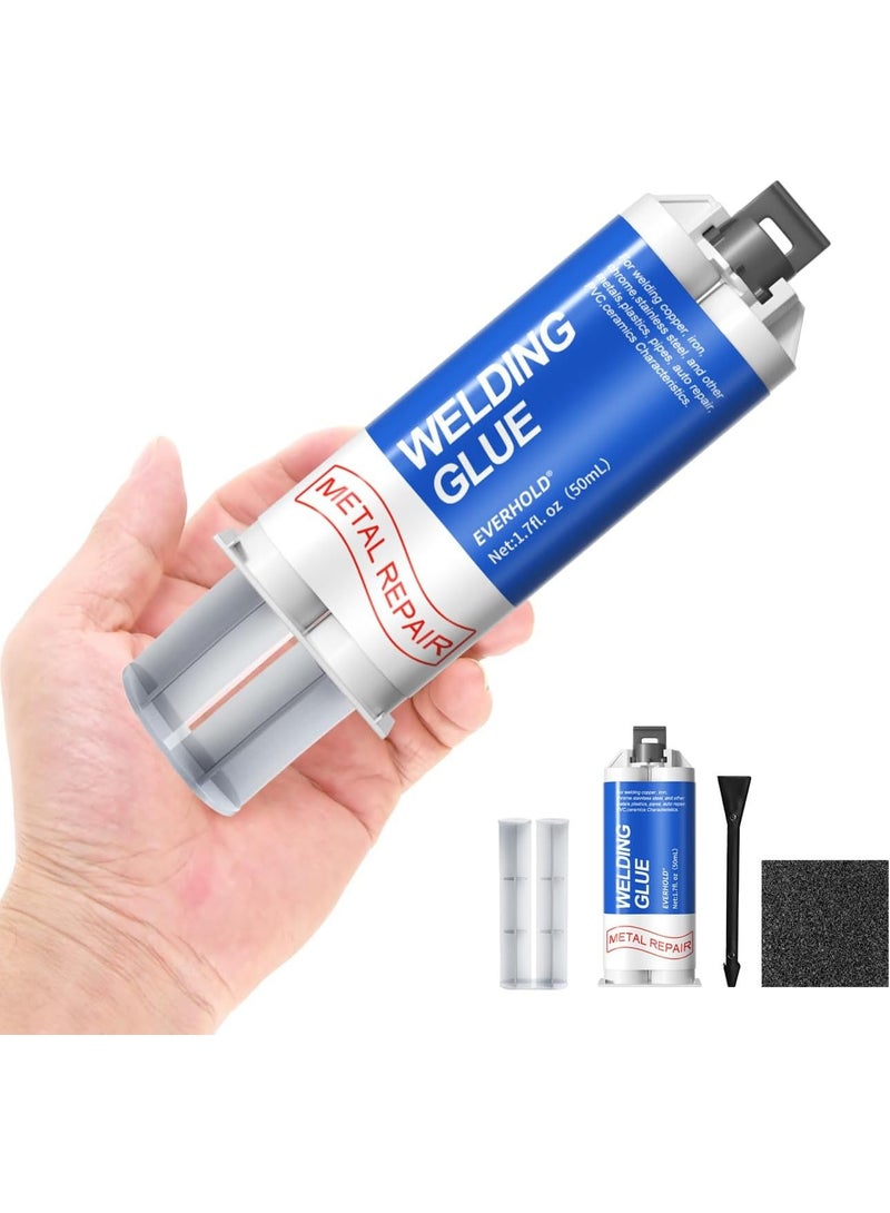 MJZ 50ml Metal Glue, Heavy Duty Epoxy Adhesive Welding Glue,Waterproof Liquid Weld & Filler,All temp range compatible for Weld Stainless Steel, Iron, Aluminum, Fiberglass, Plastic,Diverse requirement fit - Image 1
