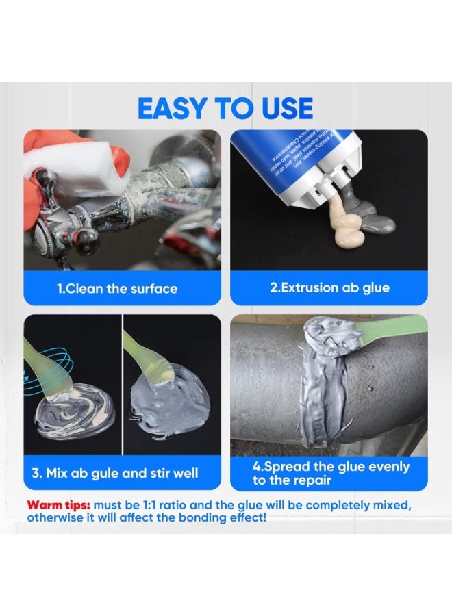 MJZ 50ml Metal Glue, Heavy Duty Epoxy Adhesive Welding Glue,Waterproof Liquid Weld & Filler,All temp range compatible for Weld Stainless Steel, Iron, Aluminum, Fiberglass, Plastic,Diverse requirement fit - Image 2