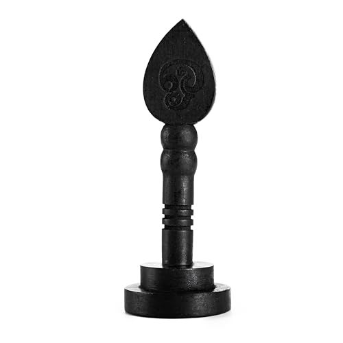 WoCra® Karungali Vel with Stand Base 3 Inches Height Original, Government Lab Certified Original Black Ebony Wood Vel |100% Natural Unpolished Karungali Vel | Great Gift for Loved Ones |1 Piece - Image 1