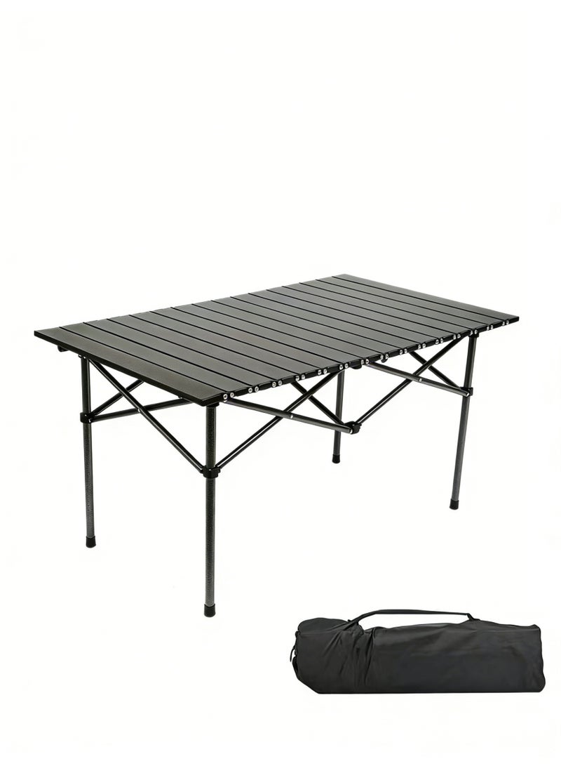 COYO طاولة قابلة للطي محمولة طاولة تخييم مجموعة هواء للطهي في الهواء الطلق طاولة نزهة طاولة خارجية طاولة حديقة، سوداء 95X56X50 سم