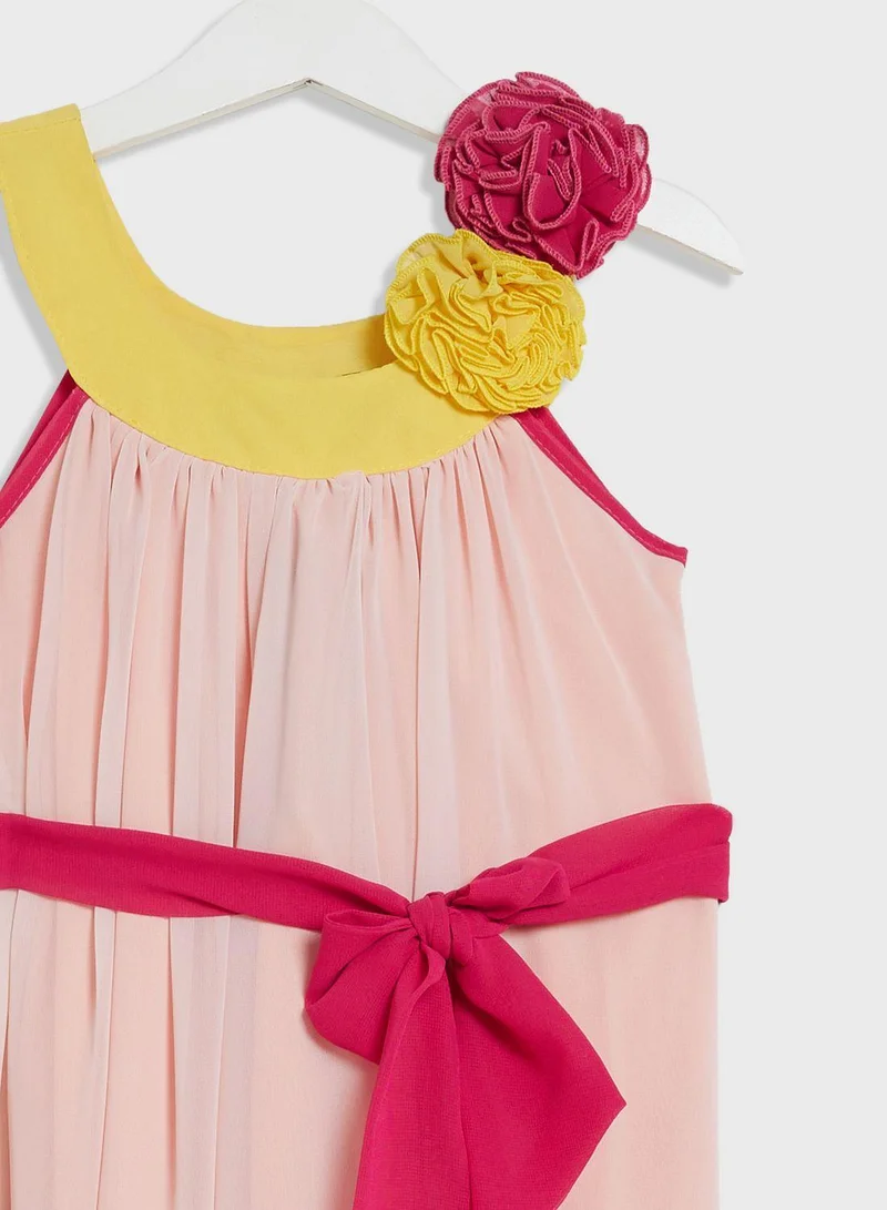 Little Golden Apple Floral Accent Dress