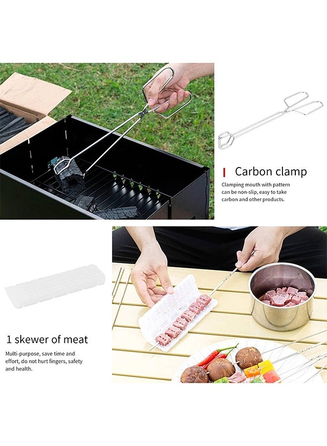JCB CHIC مجموعة فرن خارجي قابل للطي محمول، مجموعة شواية شواء من الفولاذ المقاوم للصدأ للتخييم والنزهات، شواية شواء متعددة الوظائف للتنزه في الحديقة والتراس والتخييم والسفر - Image 4