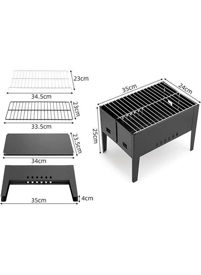 JCB CHIC مجموعة فرن خارجي قابل للطي محمول، مجموعة شواية شواء من الفولاذ المقاوم للصدأ للتخييم والنزهات، شواية شواء متعددة الوظائف للتنزه في الحديقة والتراس والتخييم والسفر - Image 2