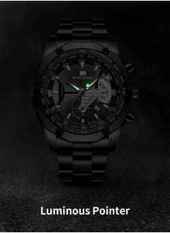 VavaVoom Wrist Watch For Men, Fashion Analog Quartz Men's Watch, 3BAR Waterproof Quartz Watch With Stainless Steel Strap, Wear Resistant Comfortable Luxury Wrist Watch With Luminous Pointer, (Gold And Black A)  - Image 4