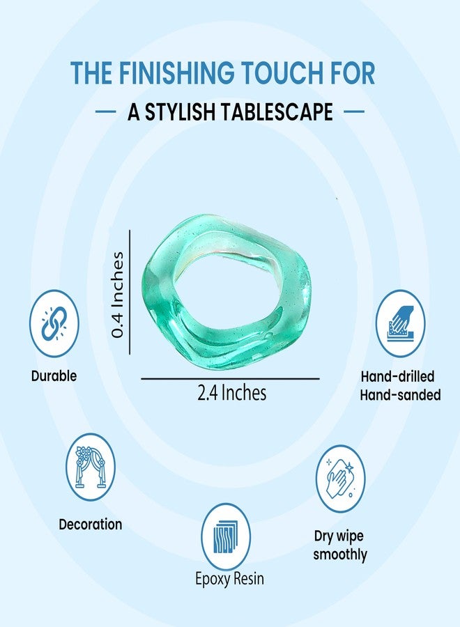 CLEENTABLE Spring Napkin Rings Set of 12, Color Napkin Holders, Epoxy Resin Napkin Rings Bulk for Party Decoration, Dinning Table, Everyday, Family Gatherings - A Great Tabletop Décor - Pastel Light - Image 3