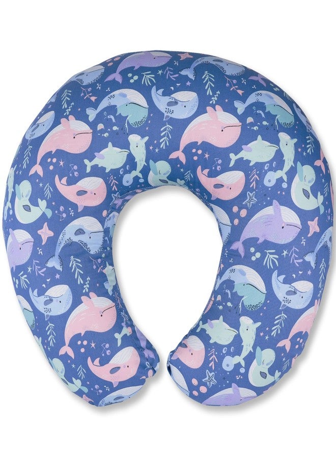 x-vesolje Nursing Pillow, Breastfeeding Pillows with Standard Size Removable Cover, Breast Feeding Pillow with Breathable Filling, Ergonomic Nursing Essentials for Bottle and Breastfeeding- Whale - Image 1