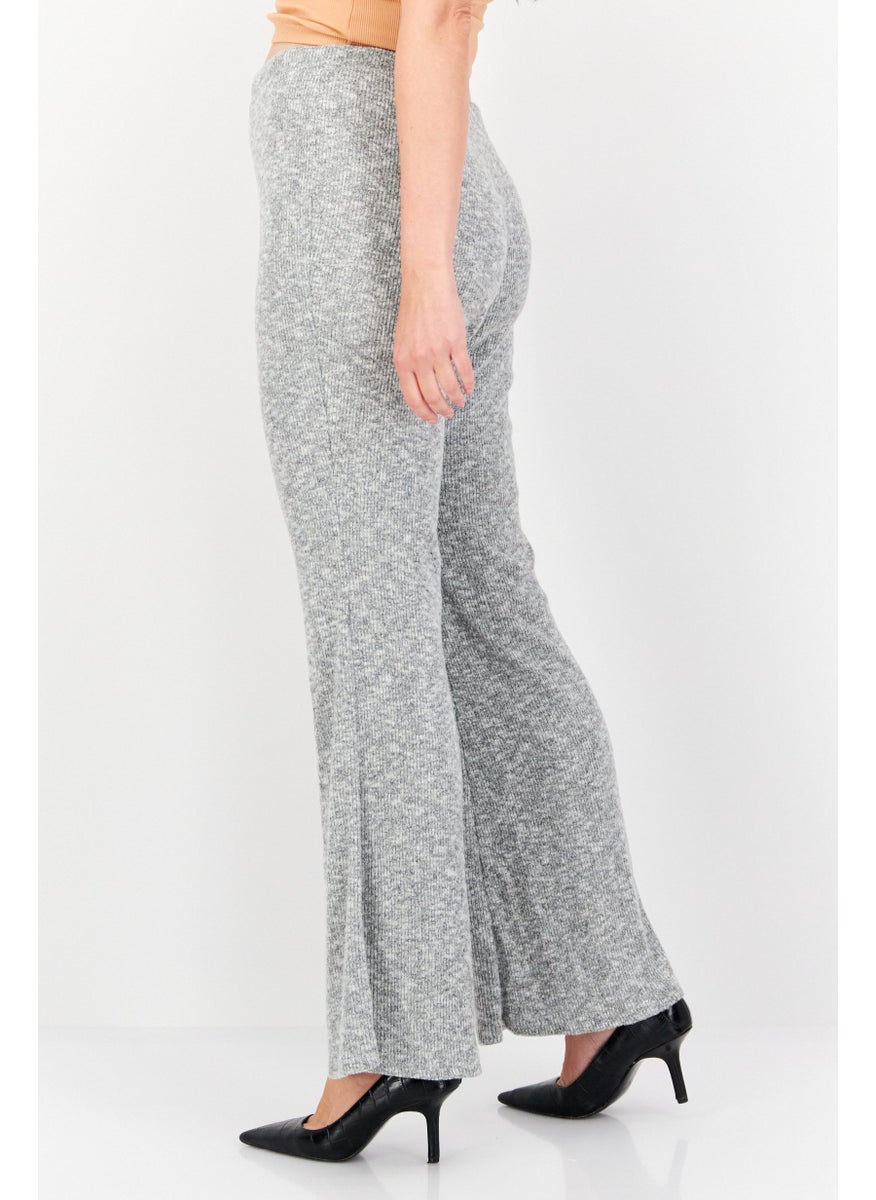 Sage The Label - Women Regular Fit Knit Wide Leg Pant, Grey - Image 1