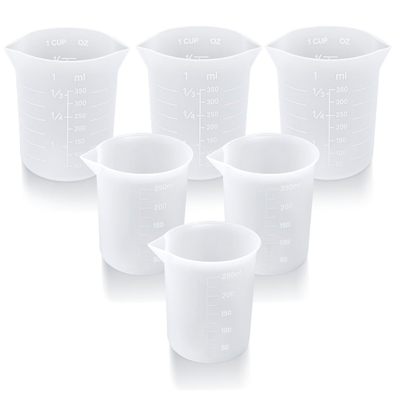Palksky Silicone Measuring Cups for Melting Chocolate, 6PCS Chocolate Melting Cup with 250 & 350ml Capacity, Reusable Baking Supplies for DIY Chocolate Molds - Image 1
