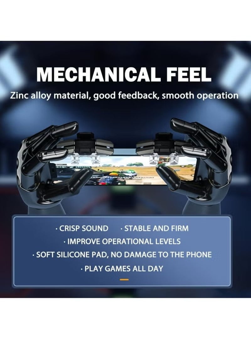 Mobile Game Controller , Mobile Game Accessories 6 Finger Trigger Sensitive Target Buttons Smartphone Game Controller Gamepad for PUBG/Survival Rules
