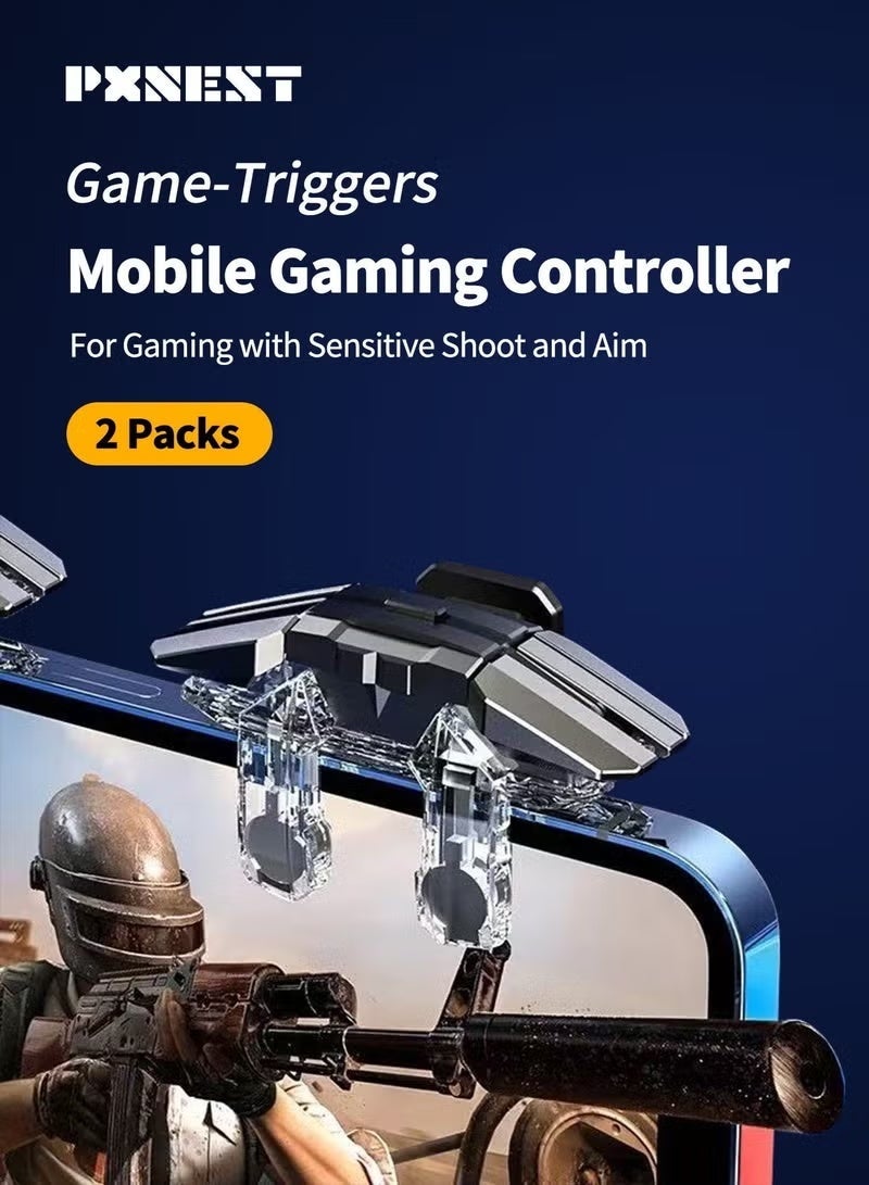 KIIUMI Mobile Game Controller , Pubg Triggers, Mobile Game Accessories 6 Finger Trigger Sensitive Target Buttons Smartphone Game Controller Gamepad for PUBG/Survival Rules - Image 2