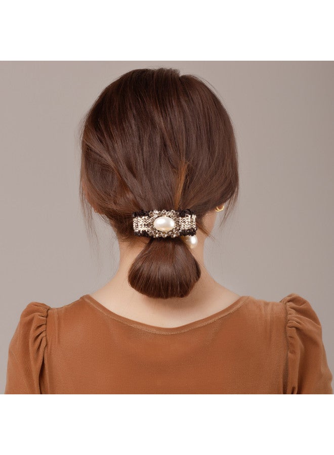 Chanel-style Bow Hair Tie Elastic Band For Women, Sweet And Versatile Vintage Chanel-style Hair Accessories - Image 4