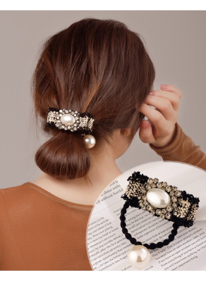 Chanel-style Bow Hair Tie Elastic Band For Women, Sweet And Versatile Vintage Chanel-style Hair Accessories - Image 1