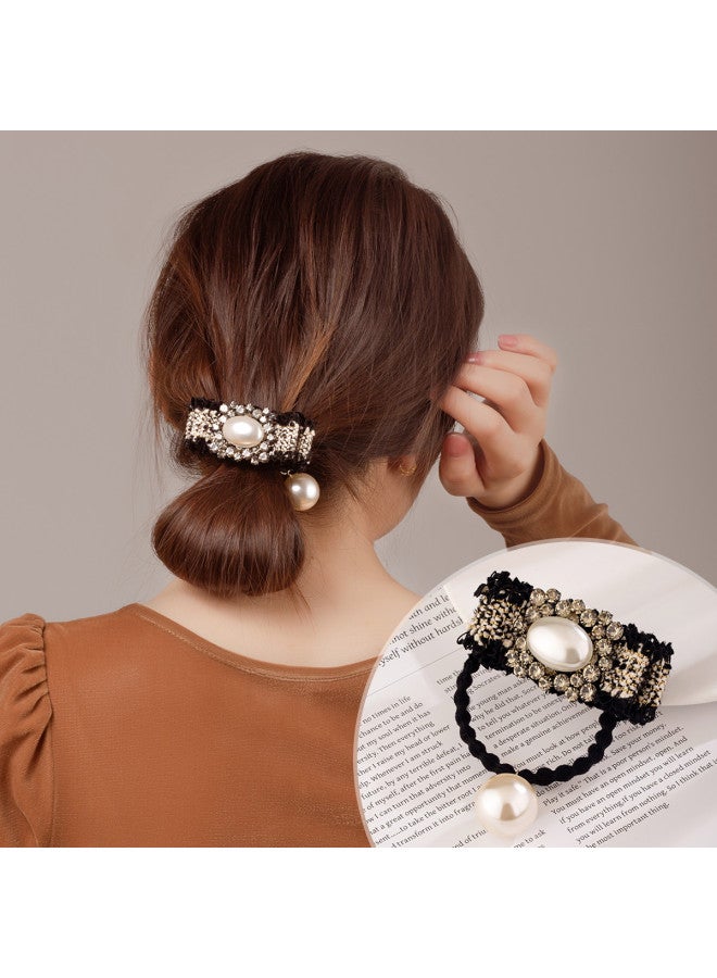 Chanel-style Bow Hair Tie Elastic Band For Women, Sweet And Versatile Vintage Chanel-style Hair Accessories - Image 2