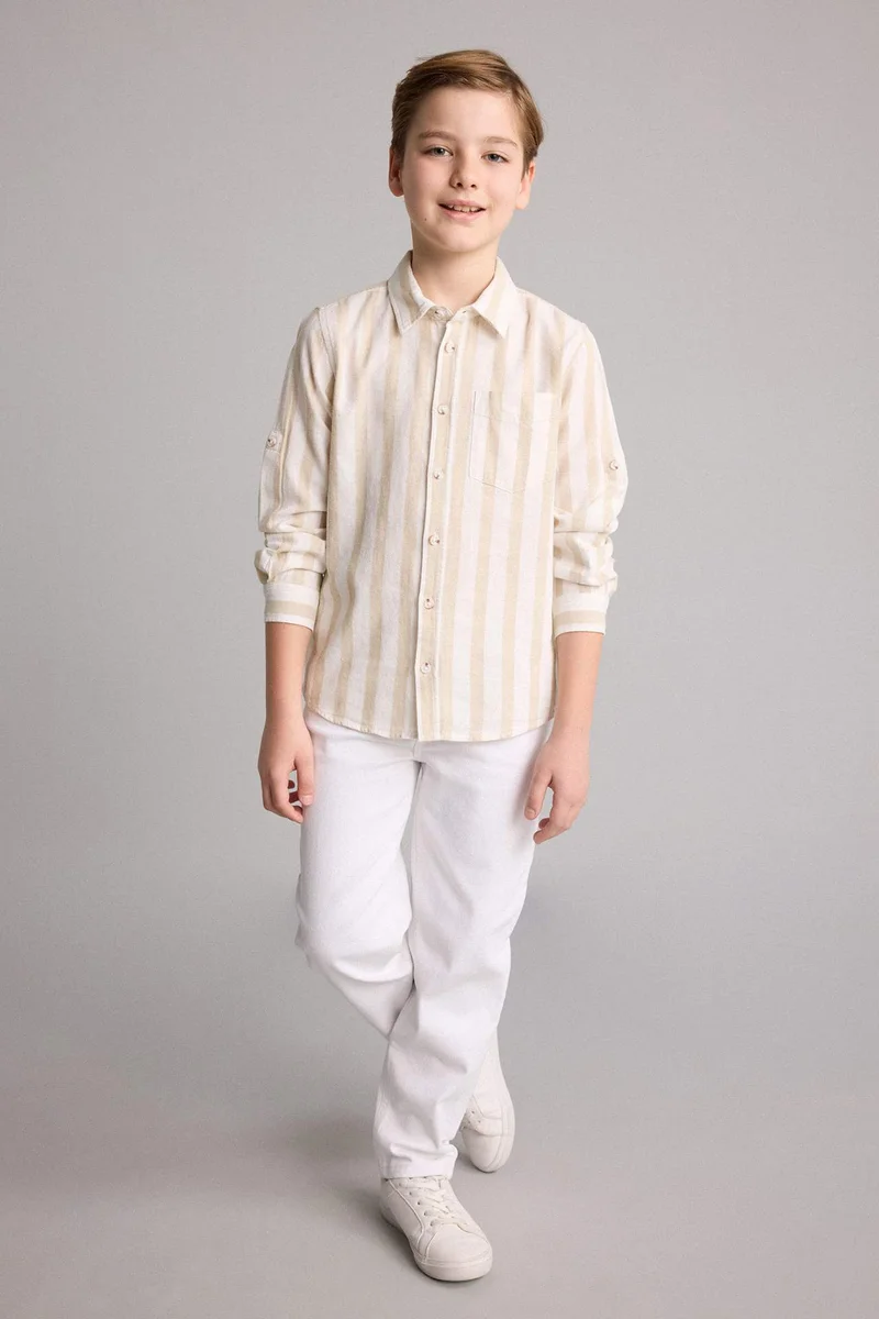 DeFacto Boy Regular Fit Printed Long Sleeve Shirt