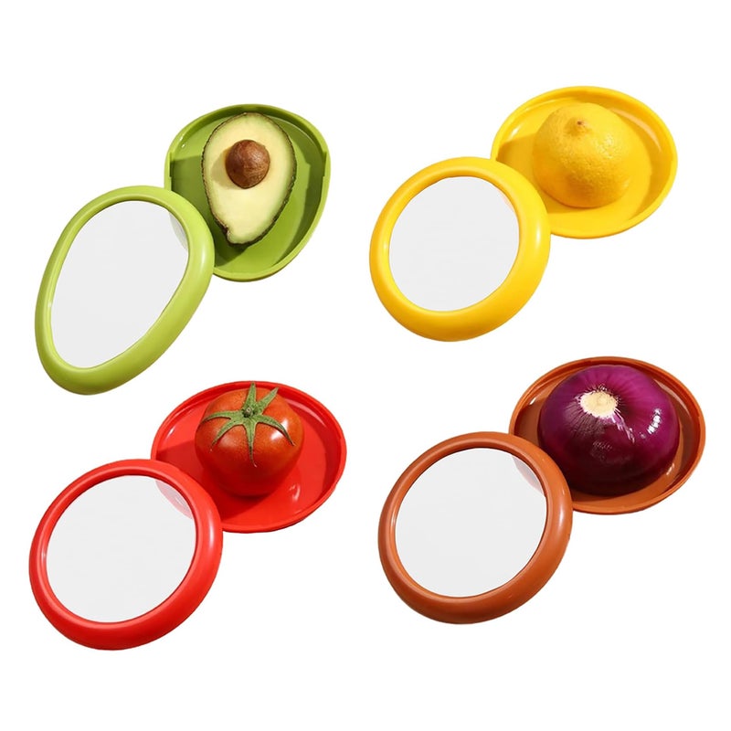 4 Piece Stretch Pod Set for Avocado Onion Lemon  Tomato Saver  Reusable Silicone Food Storage Container