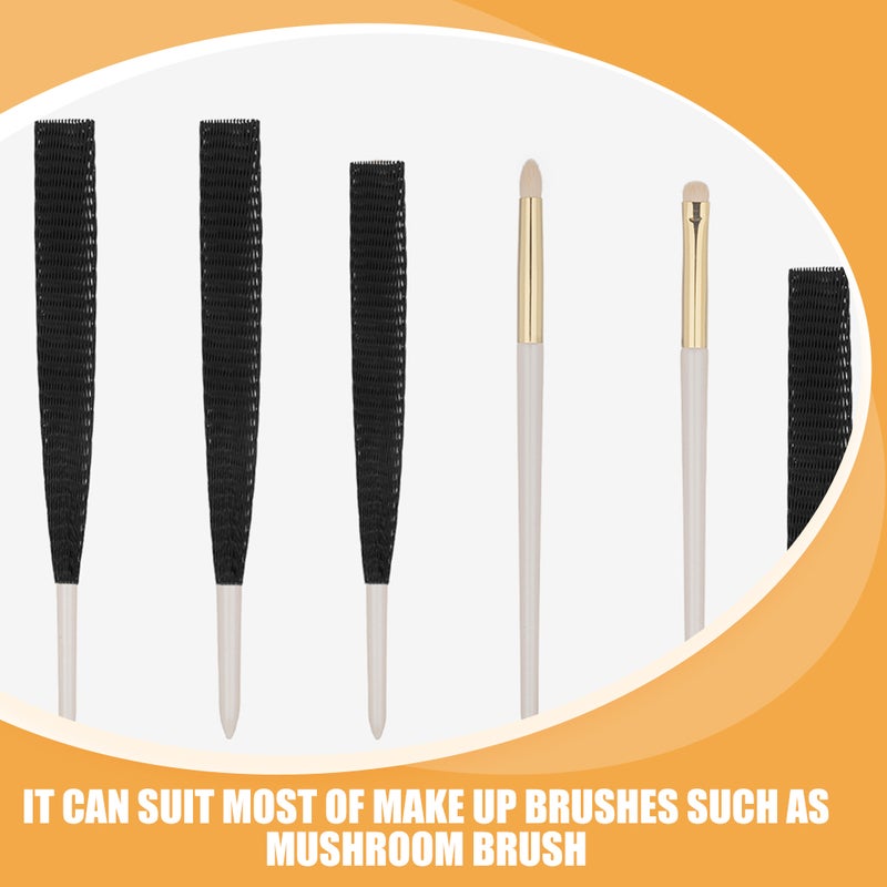 50pcs Makeup Brush Mesh Cover Cosmetic Brush Protector Net Sleeve Guards (Black) - Image 4