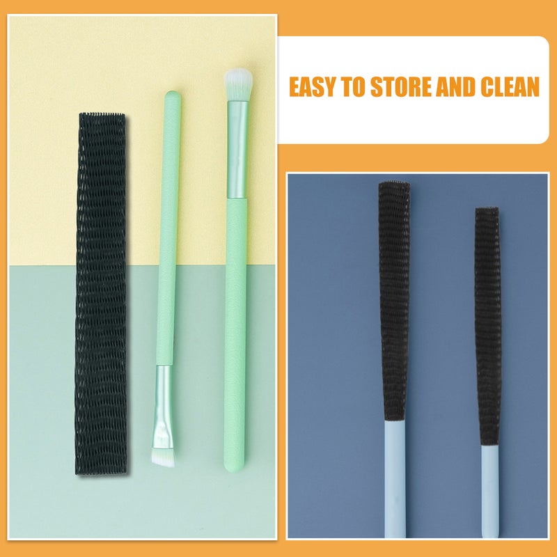 50pcs Makeup Brush Mesh Cover Cosmetic Brush Protector Net Sleeve Guards (Black) - Image 5
