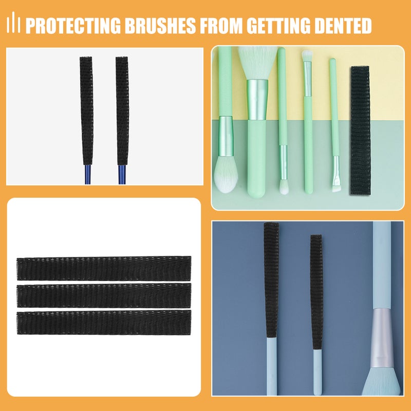 50pcs Makeup Brush Mesh Cover Cosmetic Brush Protector Net Sleeve Guards (Black) - Image 3
