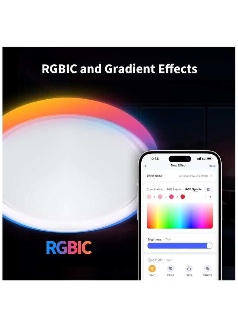 Aqara Aqara LED Ceiling Light T1M – Smart RGB Lighting with Matter | Requires Zigbee 3.0 Hub  - Image 2