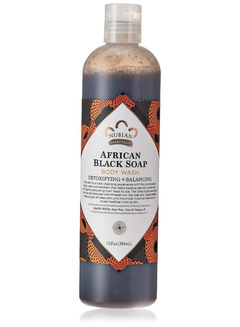 Nubian Heritage Nubian Heritage Body Wash, African Black Soap, 13 Fluid Ounce