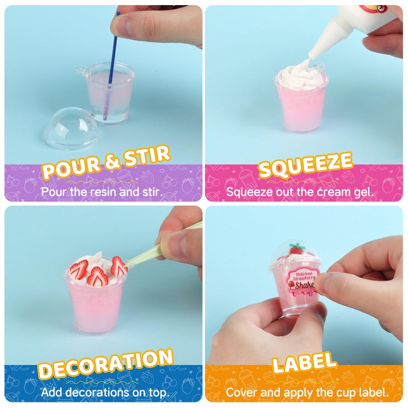 ColoPlay 20 PCS Miniature Drink Marker Kit, Miniature Food Toys, Kitchen Pretend Food DIY Crafts Kits for Kids Ages 8-12, Girls Gift for Christmas, Birthday, Collectors, Resin Play, NOT Edible - Image 2