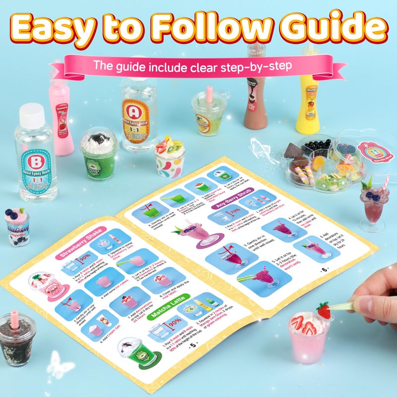 ColoPlay 20 PCS Miniature Drink Marker Kit, Miniature Food Toys, Kitchen Pretend Food DIY Crafts Kits for Kids Ages 8-12, Girls Gift for Christmas, Birthday, Collectors, Resin Play, NOT Edible - Image 3