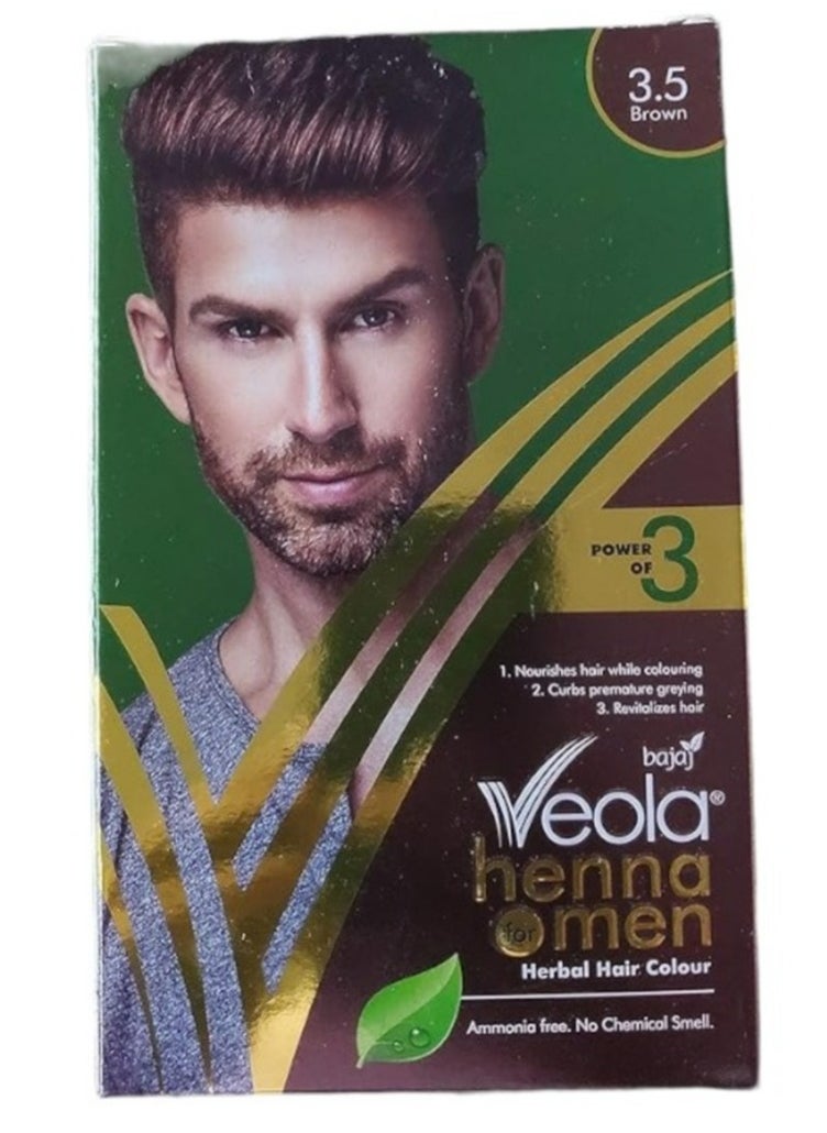 Bajaj Veola - Veola Herbal Henna Hair Color for Men 60 g, Brown - Image 1