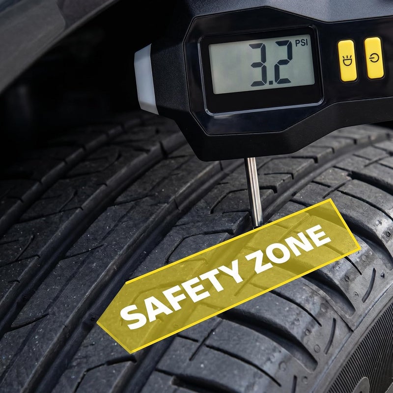 Michelin 12292 Digital Tyre Tread Depth & Pressure Gauge | Accurate 5-99 PSI LCD Dual Function | Backlit Display 0.5 PSI Resolution | Compact Black Durable Design for Cars UAE KSA - Image 4