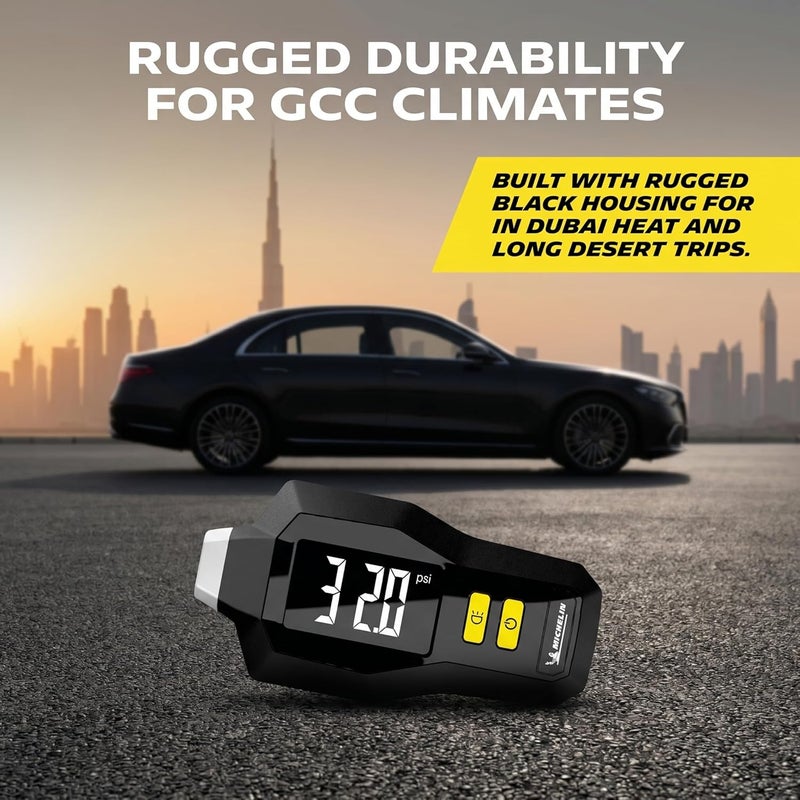 Michelin 12292 Digital Tyre Tread Depth & Pressure Gauge | Accurate 5-99 PSI LCD Dual Function | Backlit Display 0.5 PSI Resolution | Compact Black Durable Design for Cars UAE KSA - Image 5