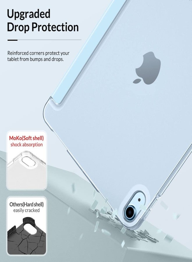 MoKo Case Fit New iPad 10.9 inch, iPad Air 4th Generation Case 2020, Slim Folio Case Smart Trifold Stand with Soft TPU Frosted Translucent Back Cover Fit iPad Air 4 2020, Auto Wake/Sleep, Sky Blue - Image 5