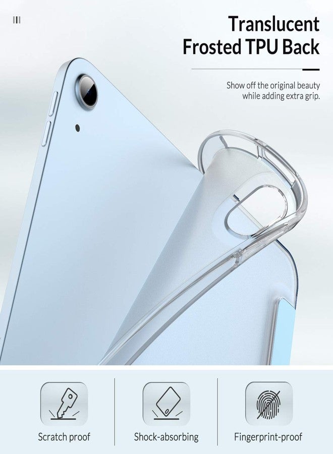 MoKo Case Fit New iPad 10.9 inch, iPad Air 4th Generation Case 2020, Slim Folio Case Smart Trifold Stand with Soft TPU Frosted Translucent Back Cover Fit iPad Air 4 2020, Auto Wake/Sleep, Sky Blue - Image 4