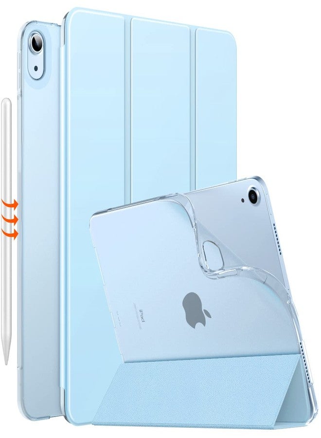 MoKo Case Fit New iPad 10.9 inch, iPad Air 4th Generation Case 2020, Slim Folio Case Smart Trifold Stand with Soft TPU Frosted Translucent Back Cover Fit iPad Air 4 2020, Auto Wake/Sleep, Sky Blue - Image 1