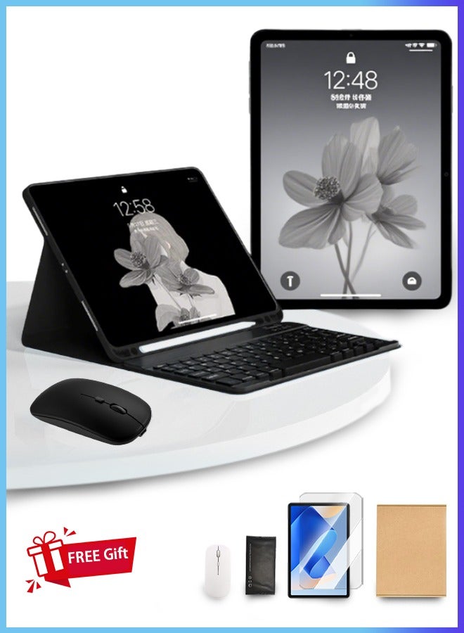 Matepad Se 11 Cover 11 Inch Tablet Bluetooth Keyboard Case Detachable Wireless Keyboard Pen Holder Ultra-Thin Leather Smart Case With Mouse+ Free Anti-Glare Screen Protector-Anti-Drop And Sandstorm Proof- Obsidian Black  - Image 1