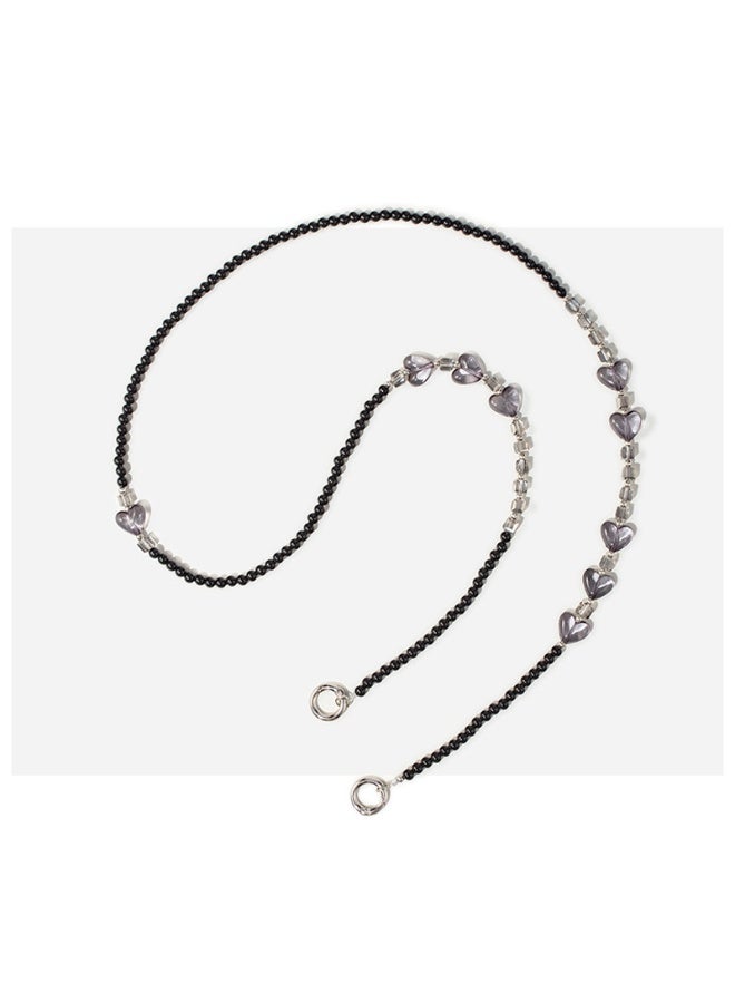 NIBEMINENT Super Cute Beaded Phone Charm – Trendy Phone Chain Wrist Strap, Shining Beads Chain Lanyard for Cell Phone