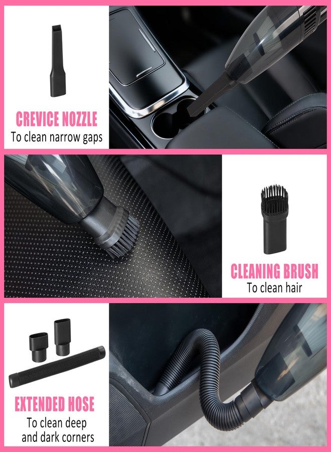 AUTODECO طقم تنظيف السيارات من أوتوديكو، طقم تنظيف داخلي للسيارة مزود بمكنسة كهربائية يدوية عالية الطاقة، ومجموعة فرش، وأداة تنظيف الزجاج الأمامي، ومنفضة غبار، ومناشف، أدوات كاملة للعناية بالسيارة للنساء (أزرق) - Image 3