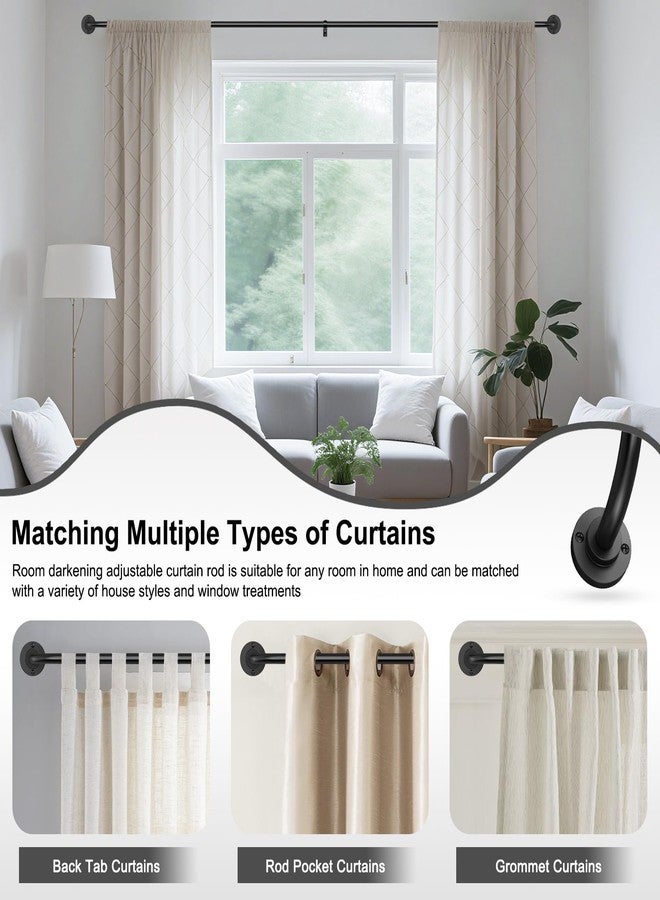 hei! dear Hei!Dear Black Curtain Rod, Modern Adjustable 5/8 Inch Wrap Around Window Rod for 28-48 Inch Windows, Sleek Curved Design, Heavy Duty Decorative Curtain Rod for Bedroom or Living Room - Image 5