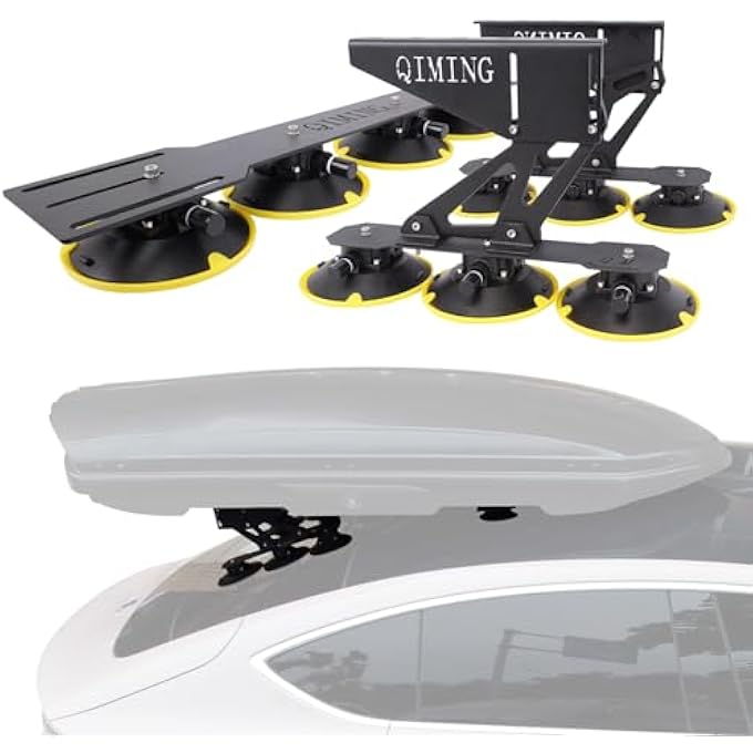 QiMing Suction Cup Roof Racks for Rooftop Cargo Box Carrier Bare Roof Sports Cars, Sedans, Hatchback Cars for Cars Like BMW KIA VW Mercedes Benz Mazda Chevrolet Ford Cadillac Nissan Motor - Image 1