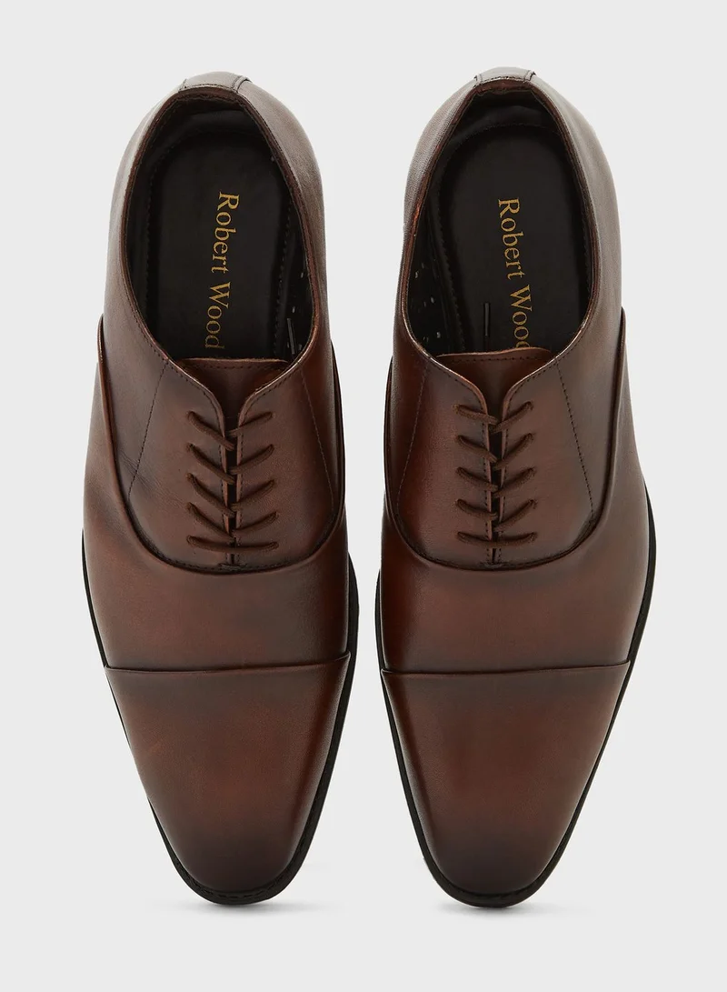 Robert Wood Genuine Leather Hand Finish Oxford Lace Ups