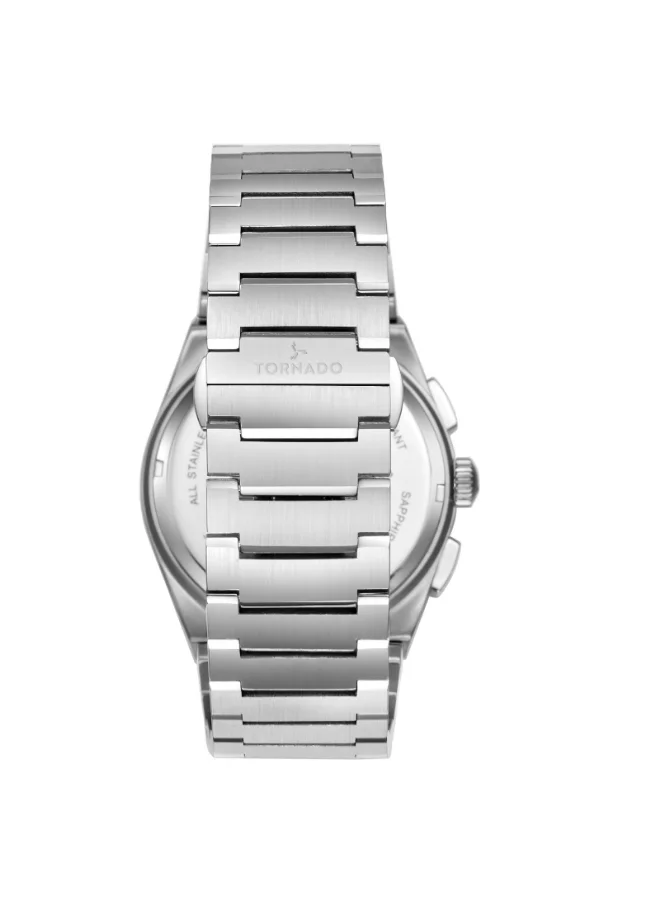 TORNADO Men's Multi Function Display Watch With Silver Stainless Steel Strap - T24105-TBSB