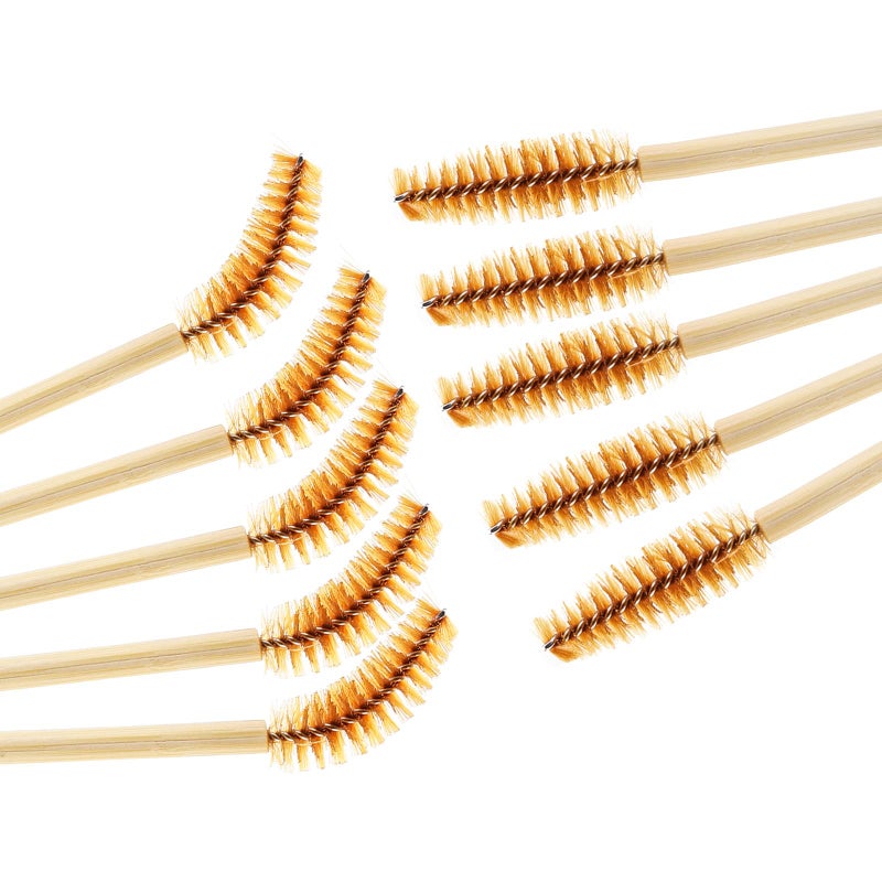 Tbestmax 150 Disposable Mascara Wands Eyelash Brush Spoolies for Eye Lash Extension Eyebrow Bamboo Stick Brown - Image 5