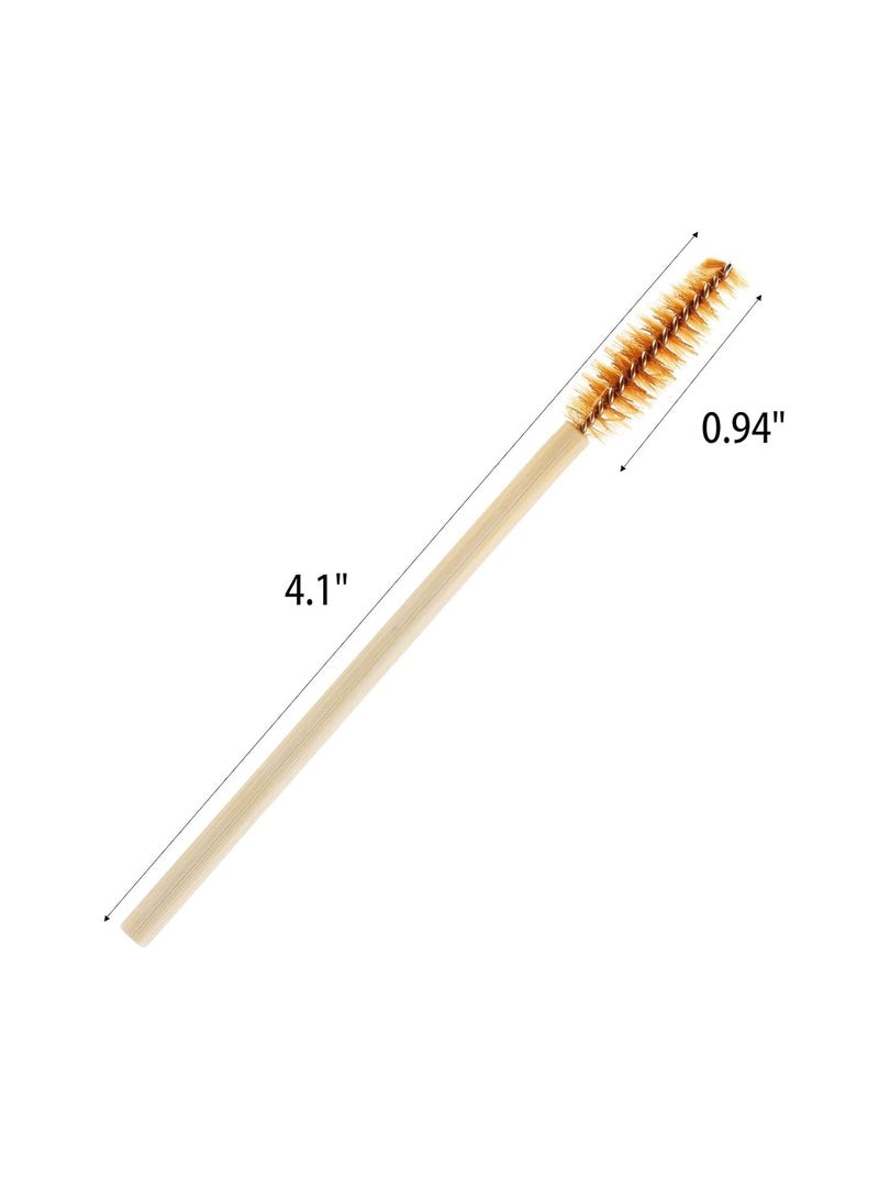 Tbestmax Tbestmax 150 Disposable Mascara Wands Eyelash Brush Spoolies for Eye Lash Extension Eyebrow Bamboo Stick Brown - Image 4