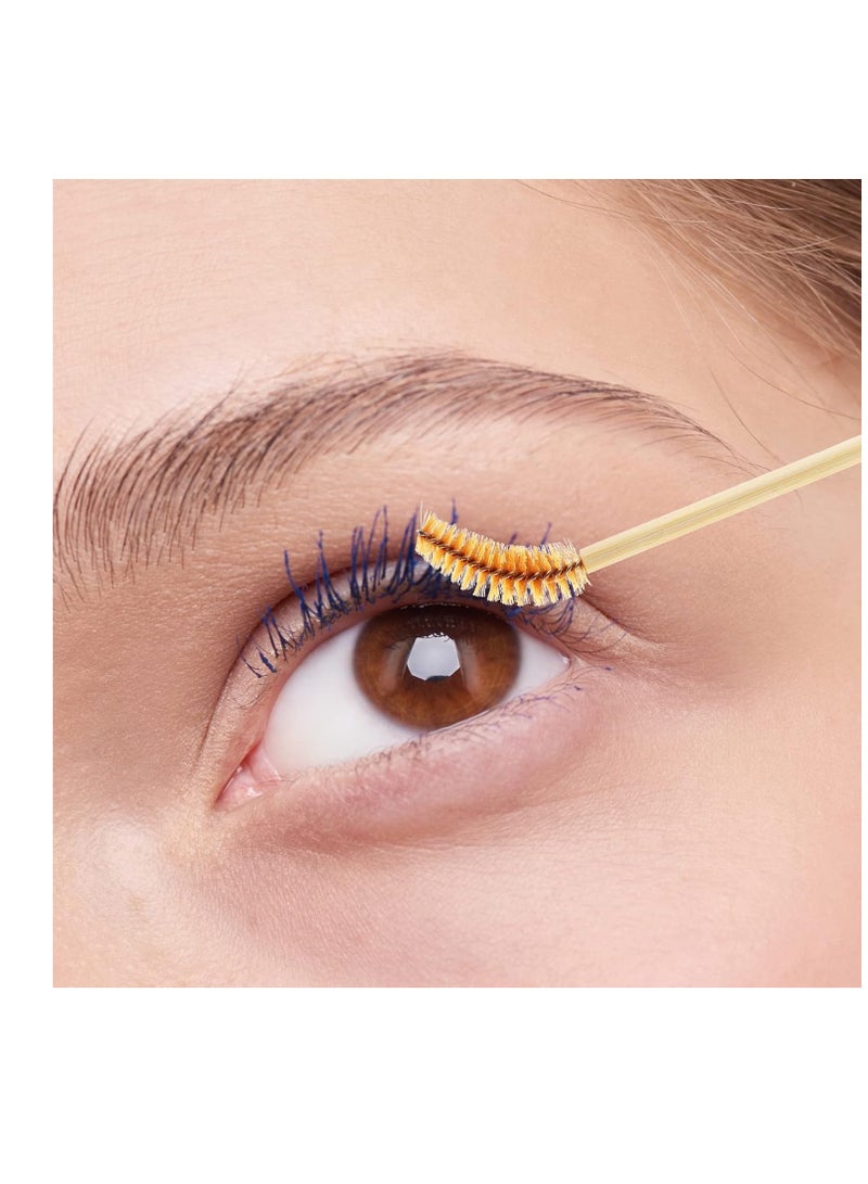 Tbestmax Tbestmax 150 Disposable Mascara Wands Eyelash Brush Spoolies for Eye Lash Extension Eyebrow Bamboo Stick Brown - Image 5
