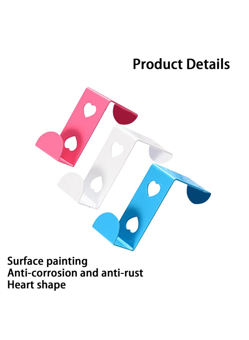 SYOSI SYOSI 6 Pcs Over Door Hooks, Stainless Steel Heavy Duty Door Hooks Z-Shaped Over Door Hooks for Hanging Coat/Towel/Bag/Robe for Bedroom/Bathroom/Kitchen/Office (Pink, Blue, White)  - Image 5