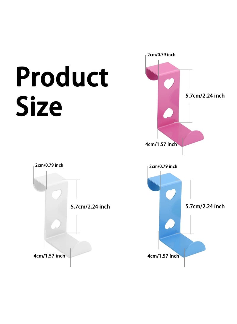 SYOSI SYOSI 6 Pcs Over Door Hooks, Stainless Steel Heavy Duty Door Hooks Z-Shaped Over Door Hooks for Hanging Coat/Towel/Bag/Robe for Bedroom/Bathroom/Kitchen/Office (Pink, Blue, White)  - Image 2