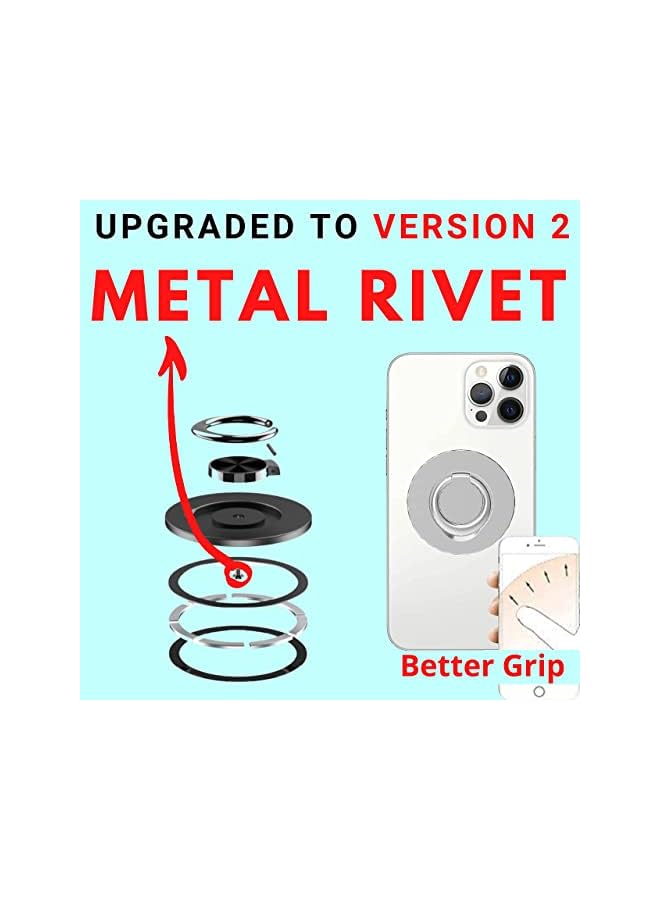 Green Tiger - Compatible for MagSafe Phone Ring Holder for iPhone +12 Mini Pro Max Plus Finger Ring Grip Stand | Removable Detachable Metal Gripper (Black) - Image 5